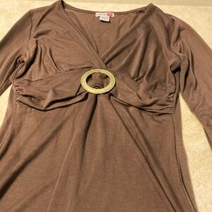 Body Central size large long sleeve brown shirt